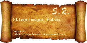 Stiegelmayer Ruben névjegykártya